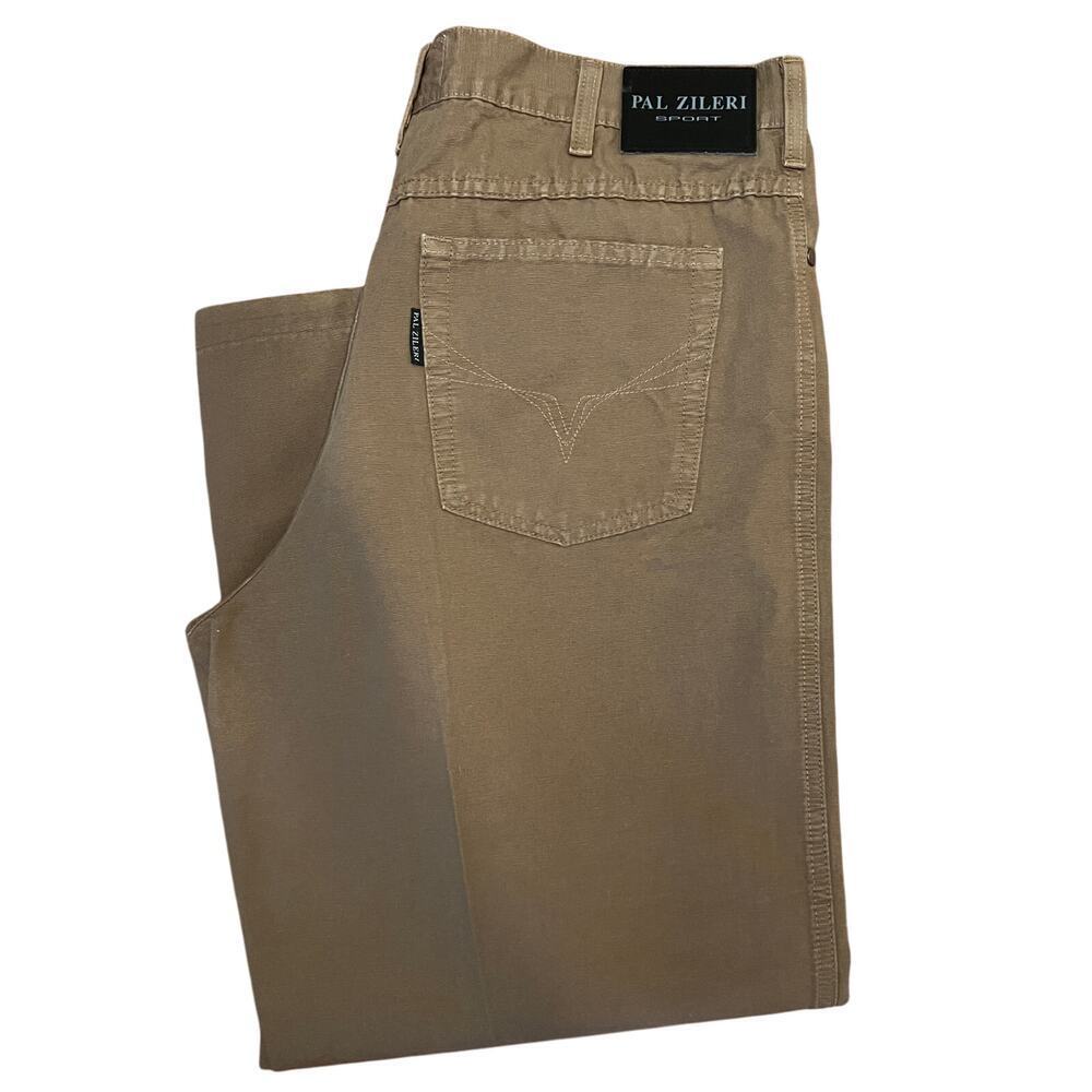 Pal Zileri Twill 100% Cotton Pant, Tan size 56 US 38/40 x 28